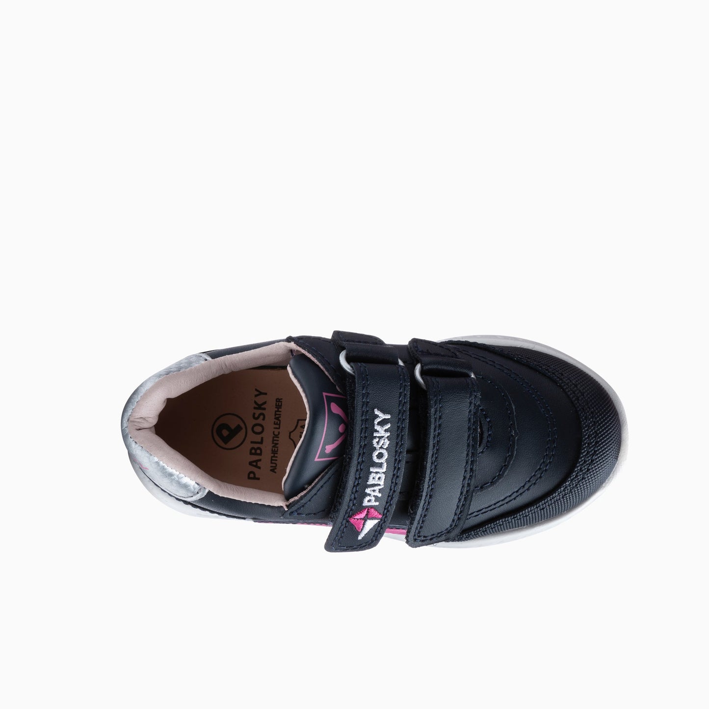 Navy blue pink icon leather shoes 297027